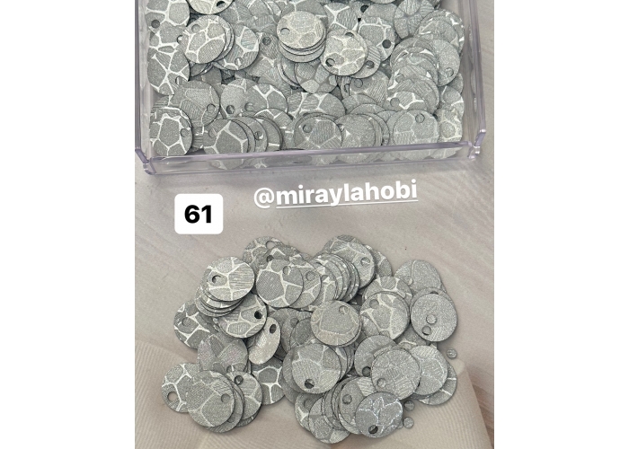 20mm Pul 15 gr No:61 Simli Gümüş Çizgili