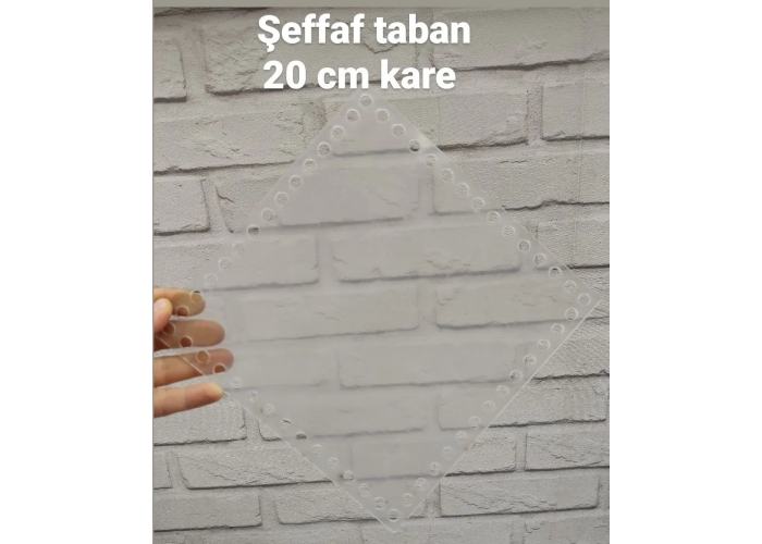 Kare Şeffaf Plaka 20 cm