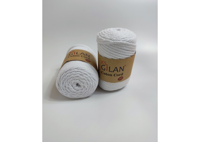 Gilan Yarn Coton Cord 5 mm 250 gr Beyaz