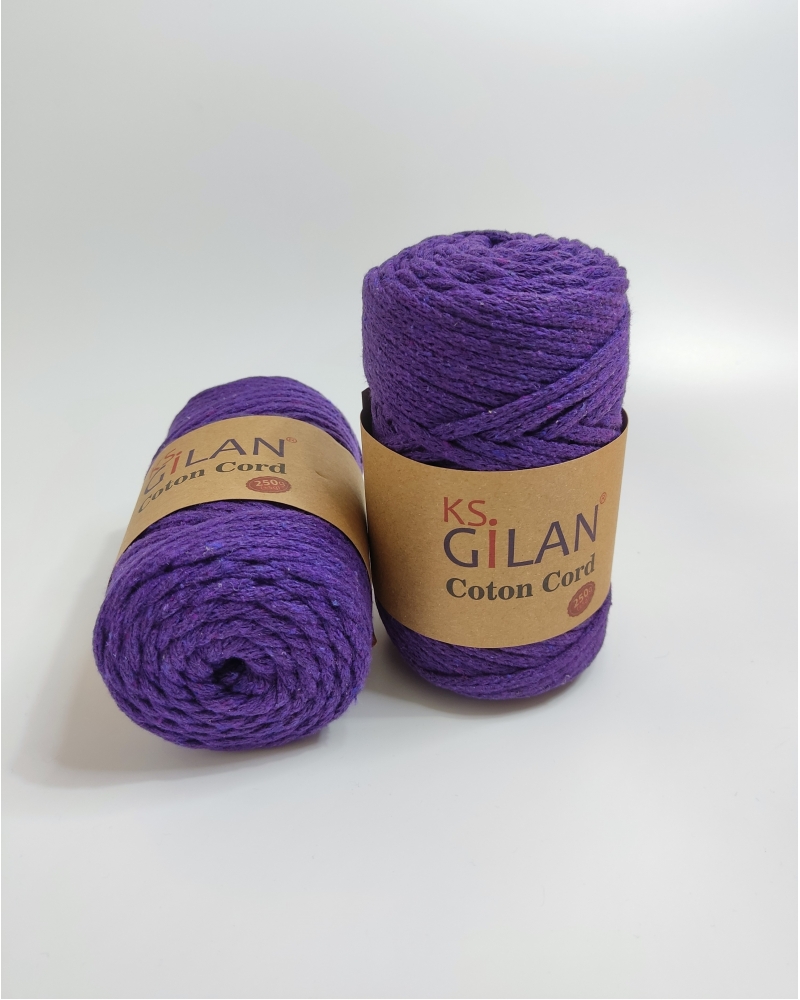 Gilan Yarn Coton Cord 5 mm 250 gr Koyu Mor