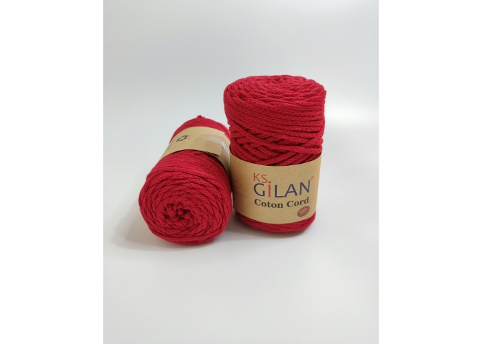 Gilan Yarn Coton Cord 5 mm 250 gr Kırmızı 
