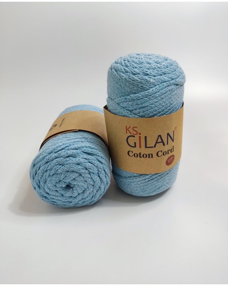 Gilan Yarn Coton Cord 5 mm 250 gr Mavi