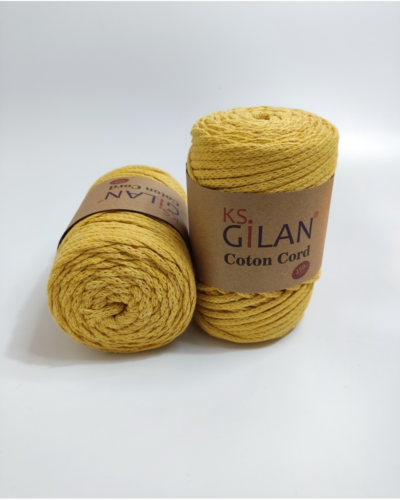 Gilan Yarn Coton Cord 5 mm 250 gr Sarı