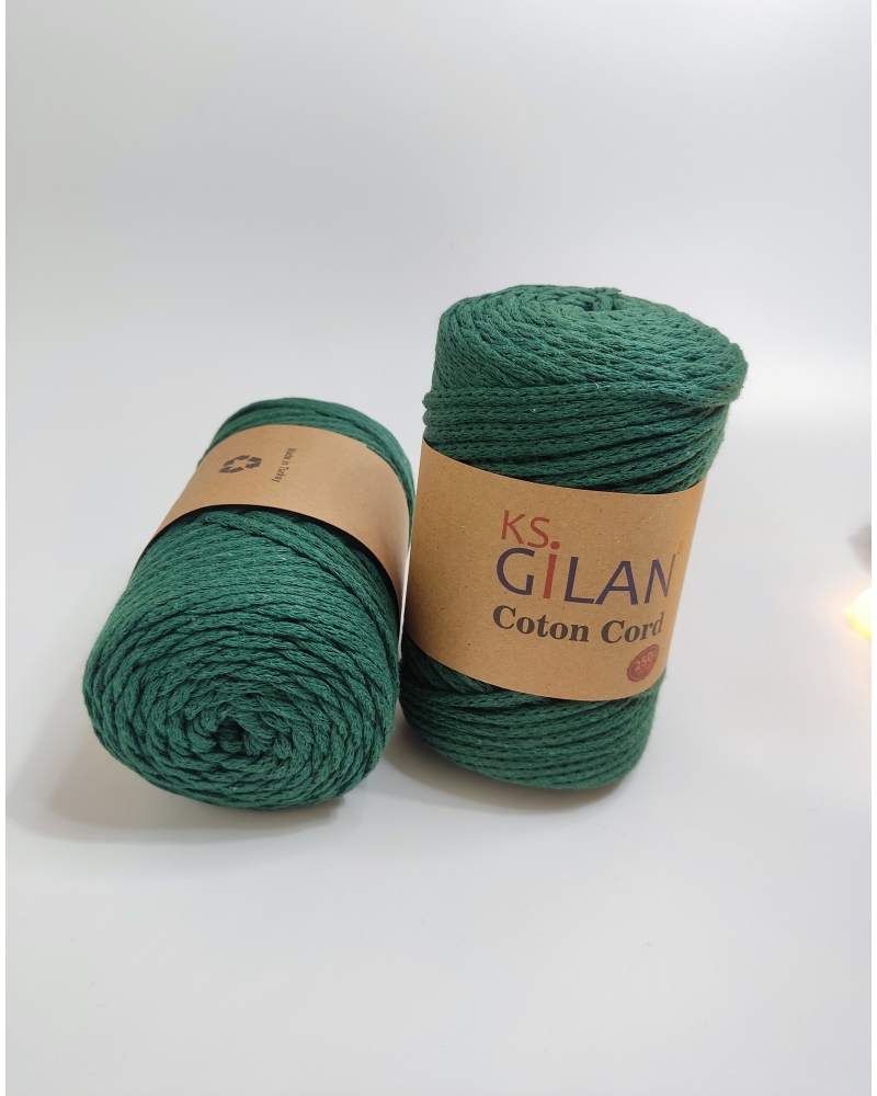 Gilan Yarn Coton Cord 5 mm 250 gr Zümrüt