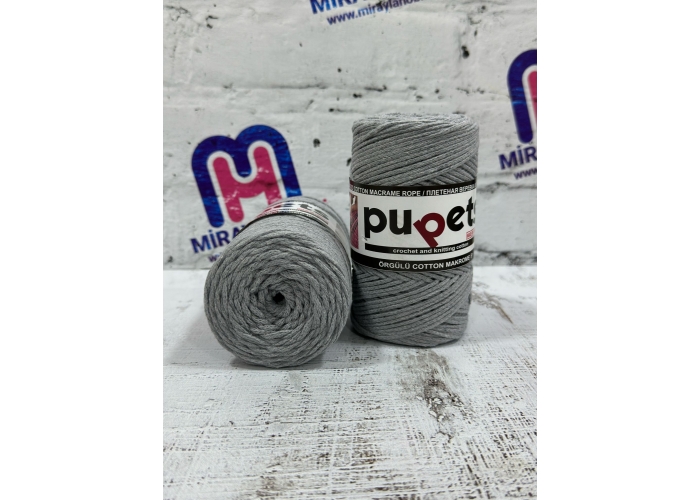 Pupets Coton Pamuklu Makrome İpi 2 mm 250 gr Gri