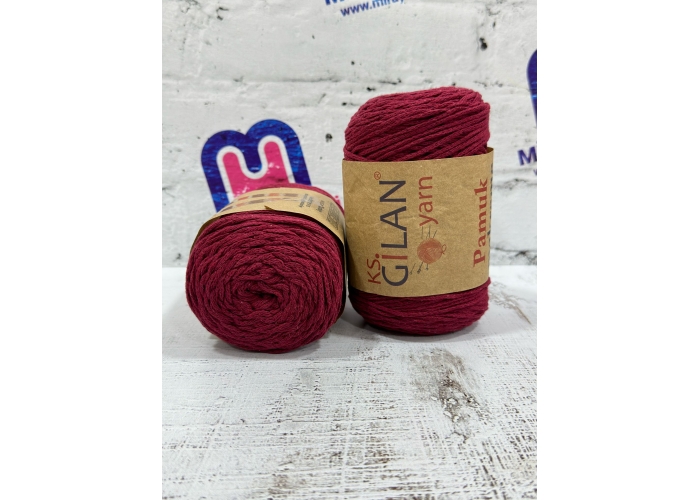 Gilan Yarn Coton Pamuklu Makrome İpi 2 mm 250 gr Bordo