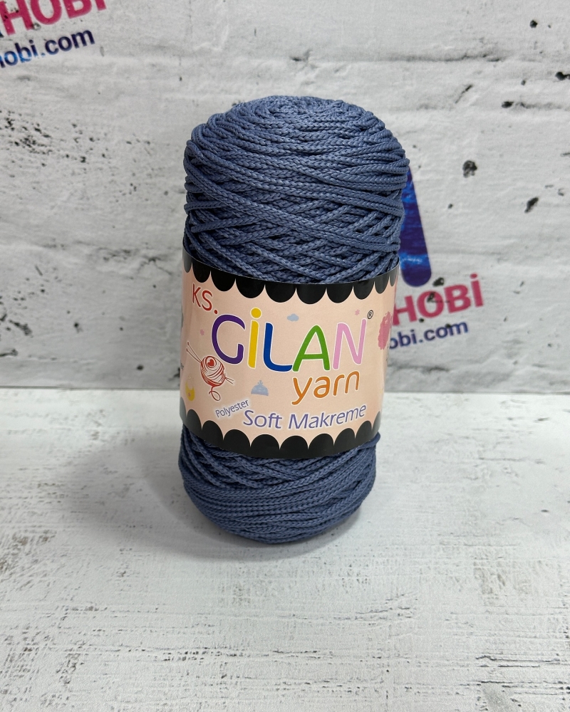 Gilan Yarn 250 gr Polyester Soft Makrome 1986 Kot Mavi