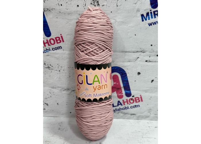 Gilan Yarn 250 gr Polyester Soft Makrome 318 Pudra