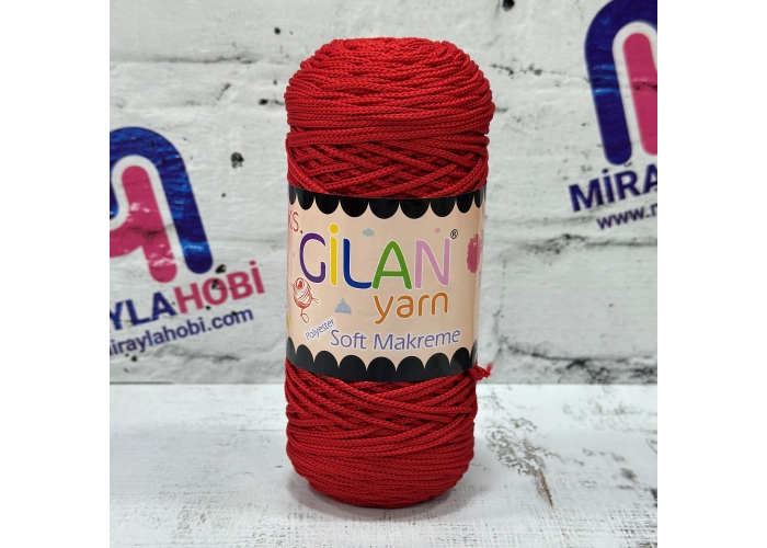 Gilan Yarn 250 gr Polyester Soft Makrome 1252 Kırmızı