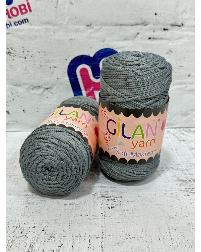 Gilan Yarn 250 gr Polyester Soft Makrome 1130 Gri/mavi