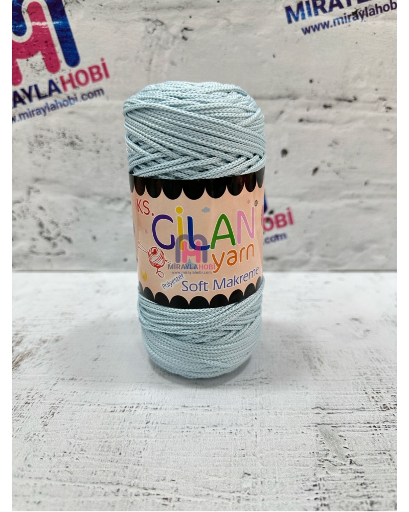 Gilan Yarn 250 gr Polyester Soft Makrome 9661 Buz Mavi