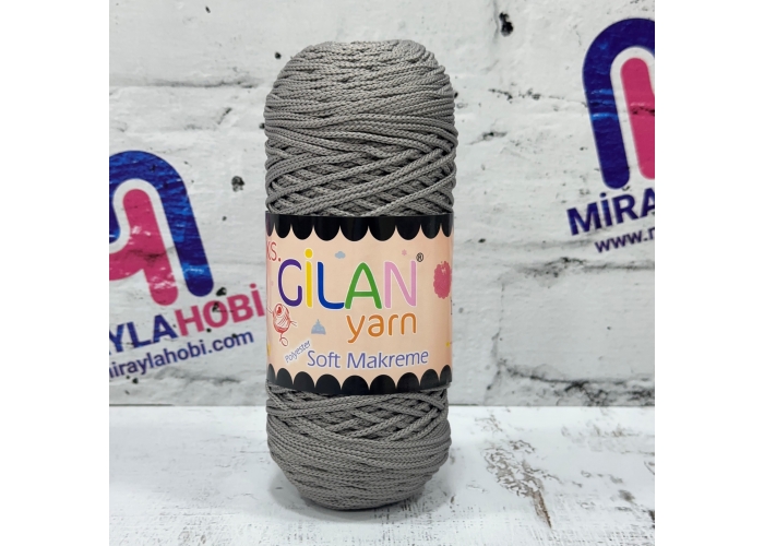 Gilan Yarn 250 gr Polyester Soft Makrome 12527 Orta Gri