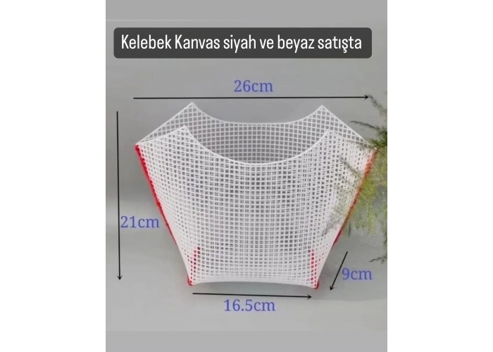 Çanta Kanvas Kelebek Model (50*31cm) Beyaz