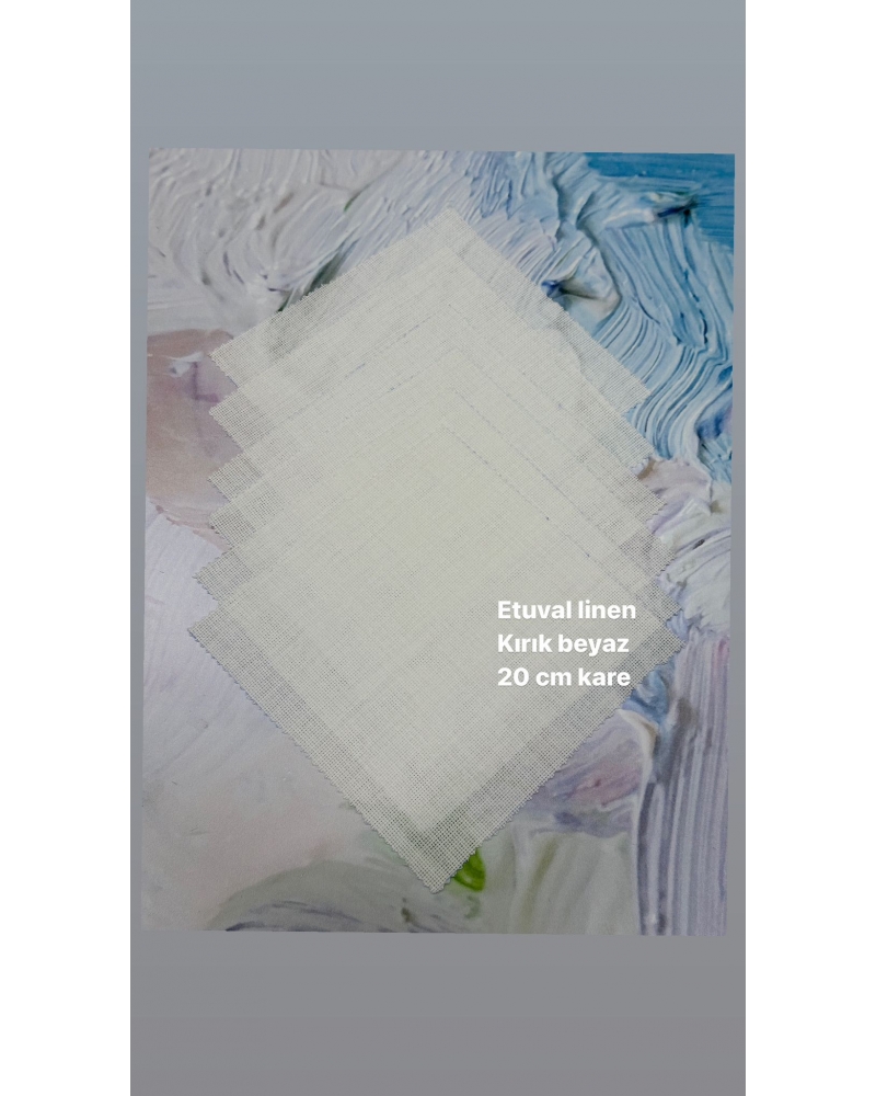 Etuval Linen Kumaş Kırık Beyaz 20 cm Kare 6 Adet