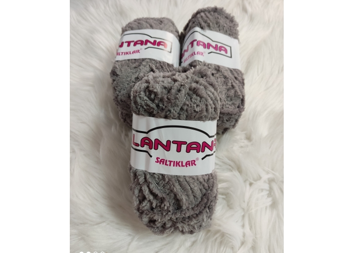 Saltıklar Lantana Peluş İp 17 Gri