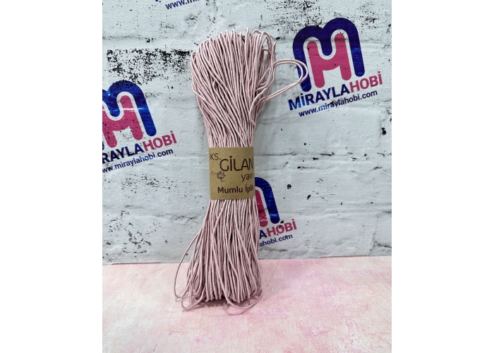 Mumlu İplik 200 gr No:8 Pudra