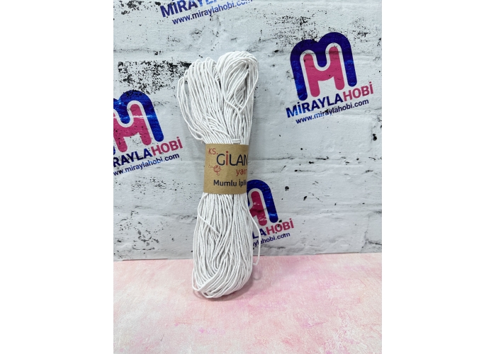 Mumlu İplik 200 gr No:5 Beyaz