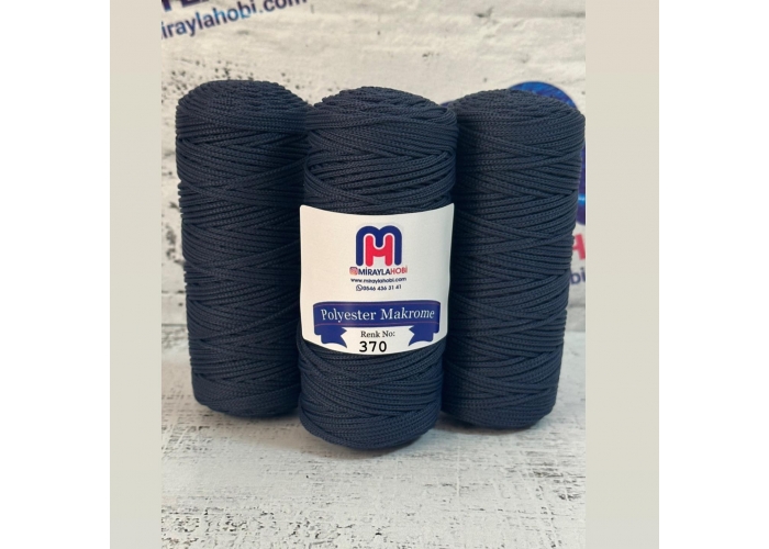 Polyester Makrome iplik 100 gr 370 Lacivert