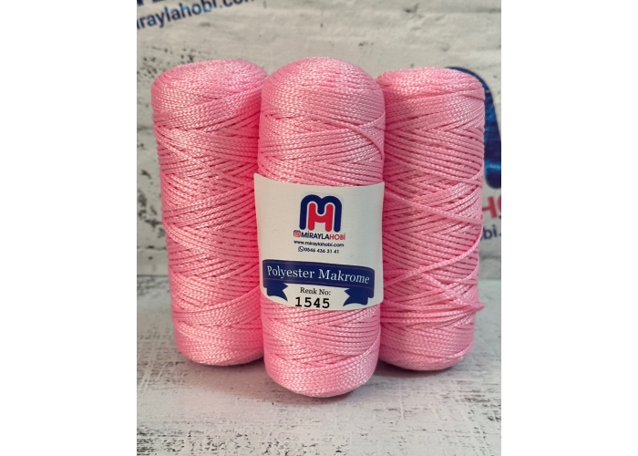 Saltıklar Polyester Makrome iplik 100 gr 1545 Pembe