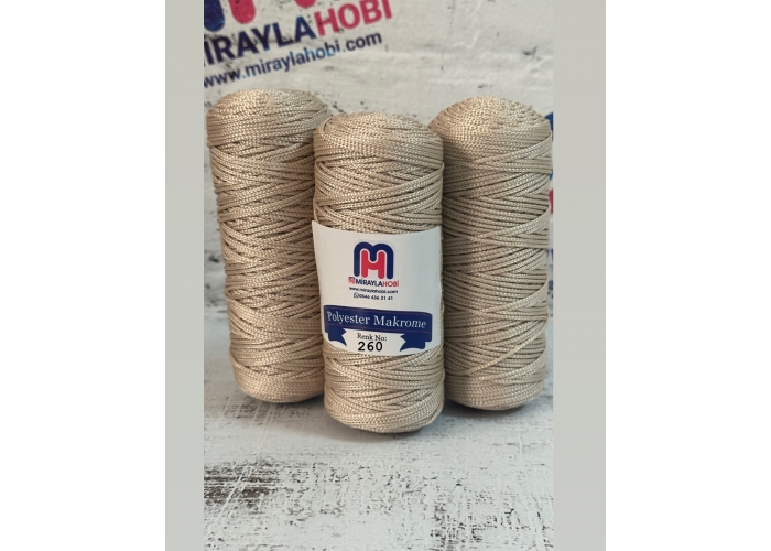 Saltıklar Polyester Makrome iplik 100 gr 260 Bej