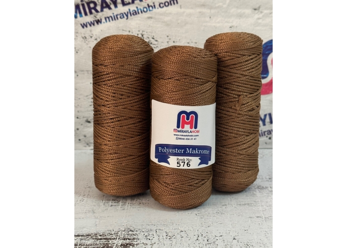 Saltıklar Polyester Makrome iplik 100 gr 576 Orta Kahve