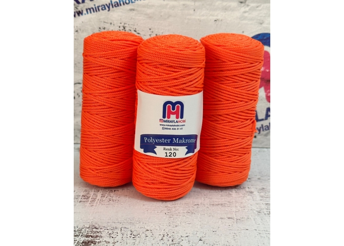 Saltıklar Polyester Makrome iplik 100 gr 120 Portakal