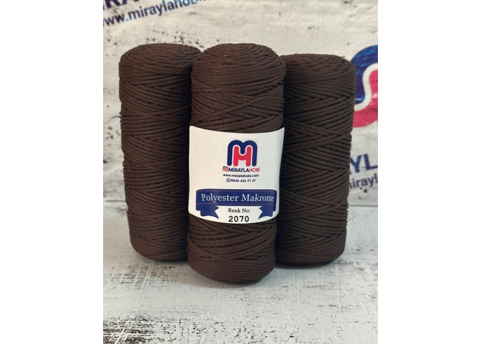 Saltıklar Polyester Makrome iplik 100 gr 2070 Kahve