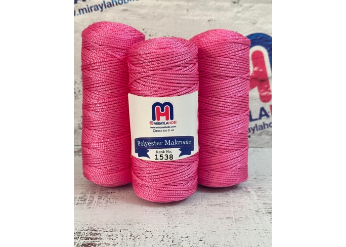 Polyester Makrome iplik 100 gr 1538 Fuşya