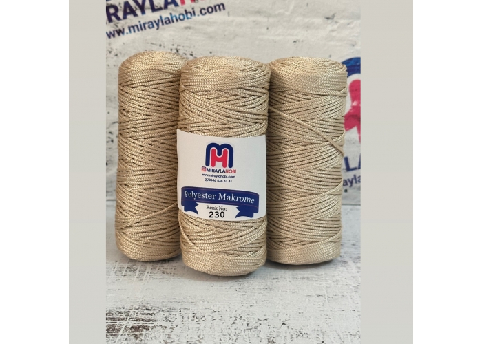 Saltıklar Polyester Makrome iplik 100 gr 230 Açık Bej