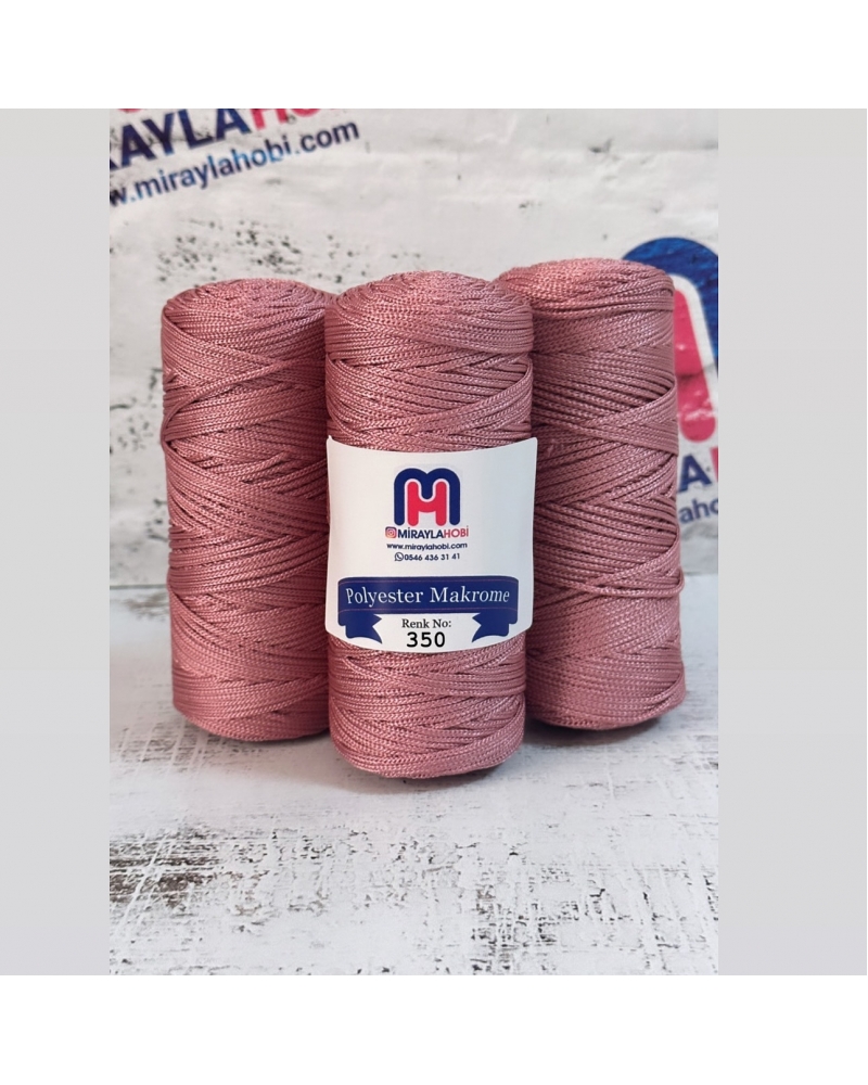 Polyester Makrome iplik 100 gr 350 Gül