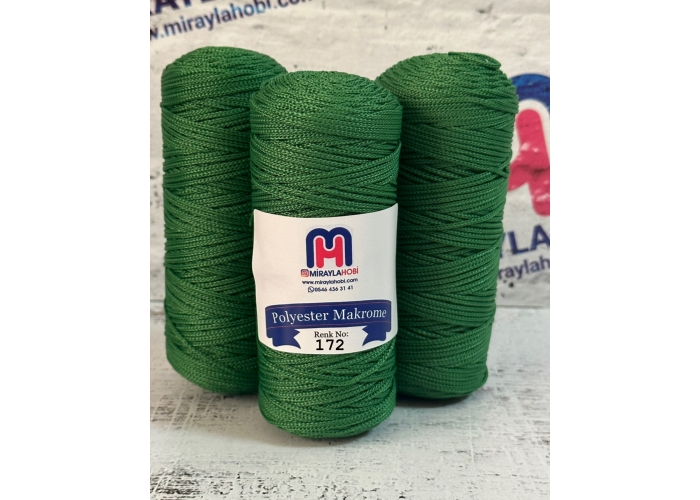 Polyester Makrome iplik 100 gr 172 Yeşil