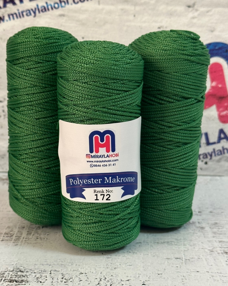 Polyester Makrome iplik 100 gr 172 Yeşil