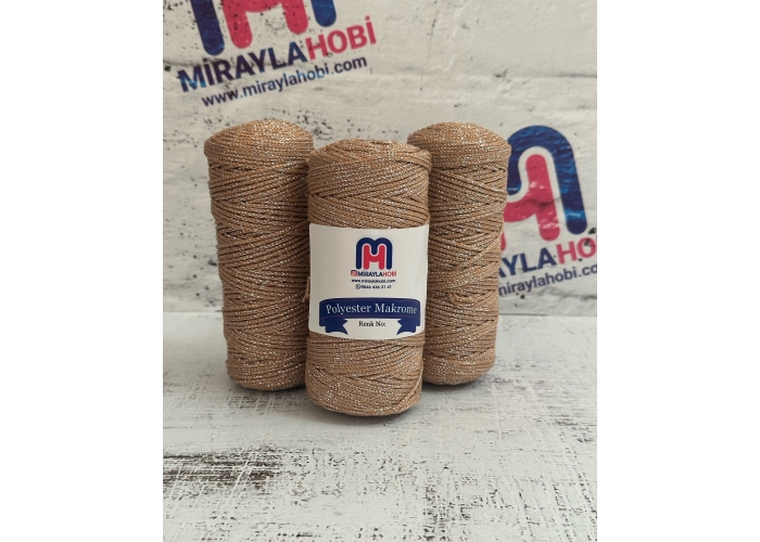 Simli Polyester Makrome İplik 100 gr 32 Nohut