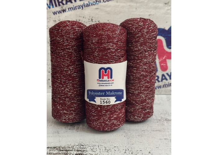 Simli Polyester Makrome İplik Simli 100 gr 1560