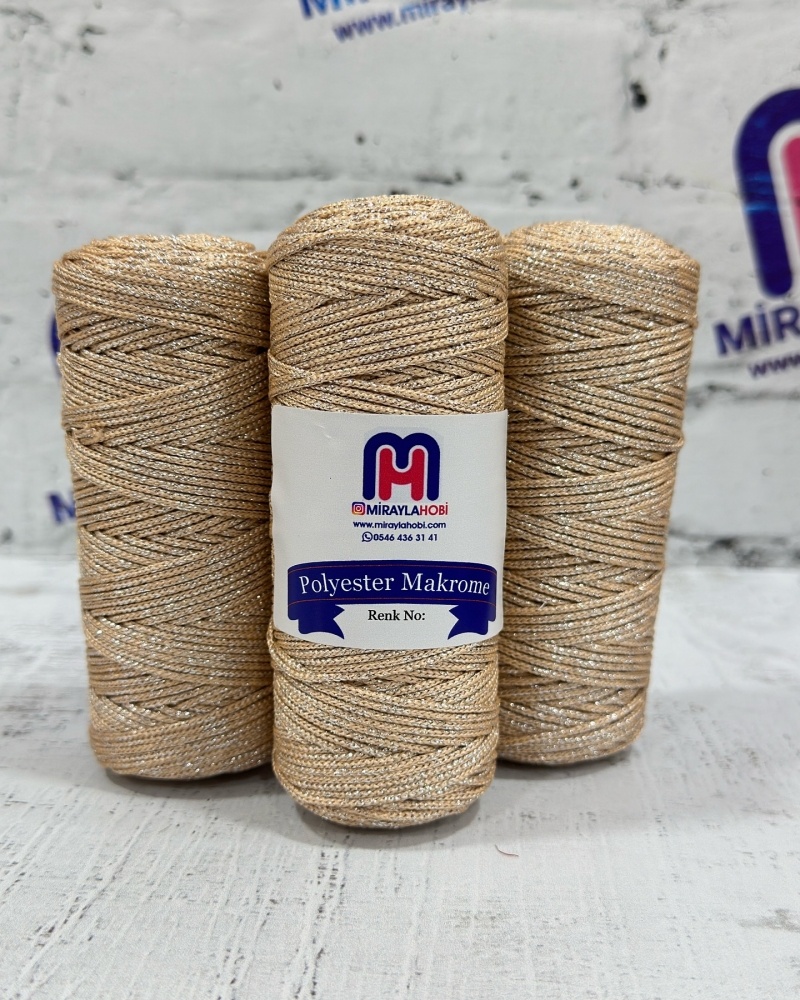 Simli Polyester Makrome İplik 100 gr 272